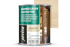 JOVIRA PINTURAS BARNIZ-LASUR Protector Satinado (7 colores) Protege, decora y embellece todo tipo de madera (750 Mililitros, Incoloro) D-02A