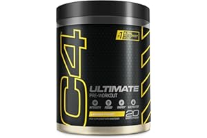 CELLUCOR C4 Ultimate Pre Workout Powder Lemon Twist 20 Servings, 40 if Single Scooped | Zero Sugar Pre Workout with Caffeine 300mg, L Citrulline 7000mg, Beta Alanine 4800mg, Vitamins and Electrolytes