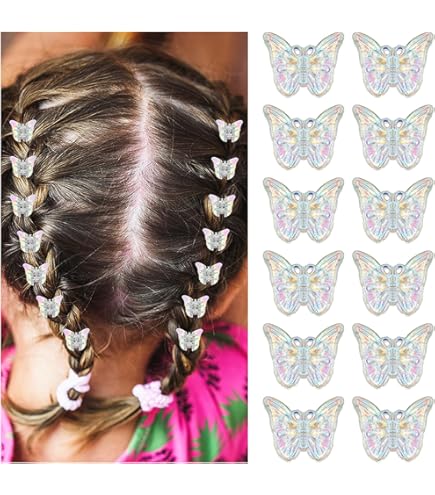 50 Schmetterlings-Haarspangen In 14 Metallic-Farben – Mit Aufbewahrungsbox, Für Mädchen & Frauen