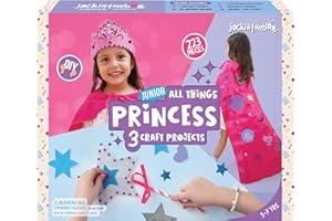 jackinthebox Princess Themed Arts and Crafts for Girls | Make a Cape, Tiara and Wand | Best Gift for Girls Ages 5 6 7 8 Years | 3 Craft Projects in 1 Box