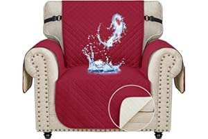 Ystyle Funda Cubre Sofa 1 Plaza - Impermeable Fundas Sofa Verano, Protector Sofa para Gatos Arañazo y Perros Mascotas, Fundas para Sofa Antideslizante Antimanchas Lavable, Burdeos