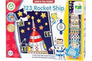 THE LEARNING JOURNEY Learning Journey The Long And Tall Floor Puzzle 123 Rocketship, Blue, Gray