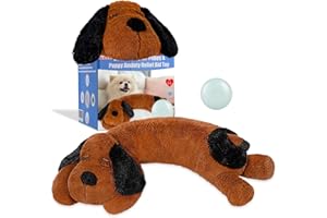 WEOK Welpe Herzschlag Spielzeug zur Trennung Angst Linderung Herzschlag Stofftier Angst Beruhigende Verhaltenshilfe Plüschtier für Hunde Katzen Haustiere