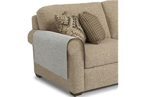 Naturoom Armchair Cover for Arms Sofa Arm Covers Faux Linen Recliner Arm Cover Armrest Cover for Living Room Couch Chair Sofa Arm Protector Cover for Pets, Cats, Set of 2, Grey
