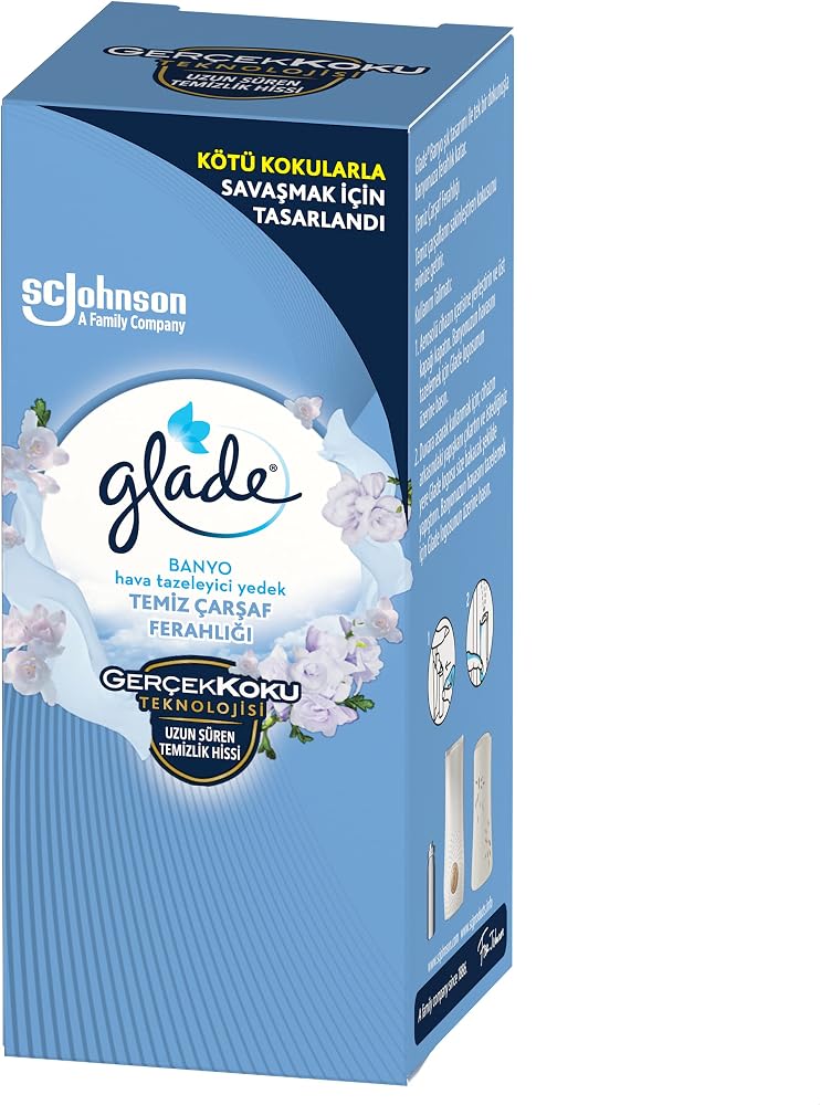 Glade Banyo Hava Tazeleyici Yedek Temiz Çarşaf Ferahlığı, 10 ml, Beyaz