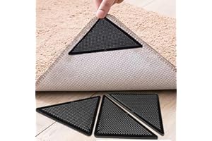 Muddy Mat® Heavy Duty Non-Slip Reusable Rug Corner Pads - Double-Sided Adhesive Pad for Corners and Sides on Hardwood Floors, Area Rugs - Keep Your Rug in Place (Pack of 4)
