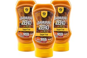 RABEKO PRODUCTS Rabeko Zero Salsa - mostaza con miel, 1 x 350 ml sin azúcar y baja en grasas (lote de 3, samurai)