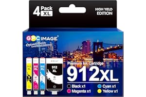 GPC Image 912XL 3YP34AE High Yield Multipack Ink Cartridge Replacement for HP 912 XL Compatible for OfficeJet 8010 8012 8014 8015 OfficeJet Pro 8022 8023 8024 Printer(Black/Cyan/Magenta/Yellow)