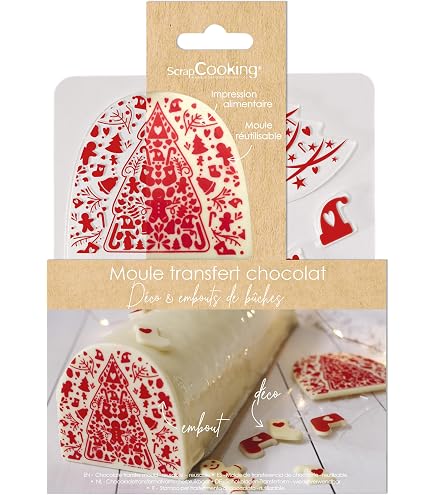 Feuilles Transfert Couture ScrapCooking - Pour Décorer Bûches Et Coques Chocolat - 2 Feuilles