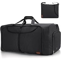 Sac De Voyage Pliable 80L YOUNGOA - Grand Sac Sport Étanché Avec Compartiment Chaussures Noir