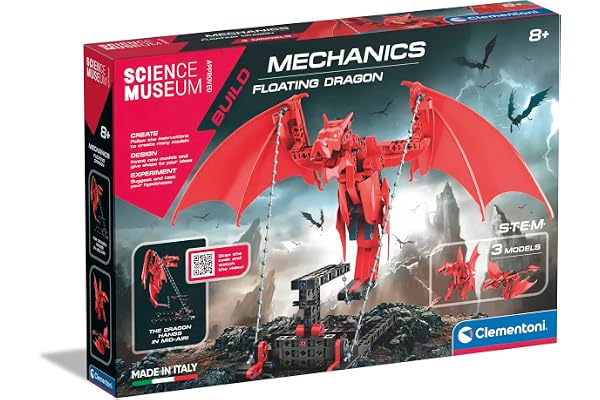 Clementoni - Jouet de Construction de Dragon Flottant mécanique pour Enfants : kit Scientifique éducatif avec Motif tenségrité (8 Ans et Plus)