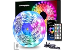 Mexllex LED Strip Lights 30M, Music Sync Color Changing RGB LED Strip with Remote, Sensitive Built-in Mic, App Controlled LED Lights, RGB LED Light Strip(APP+Remote+Mic)