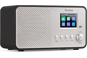 Audizio Avio - Kompaktes DAB Plus Radio mit Bluetooth, Digitalradio, FM & UKW, AUX, 30 Watt Lautsprecher, 40 Speicherplätze, Küchenradio mit Display, Radiowecker mit Sleeptimer, Auto-Suchlauf - Silber