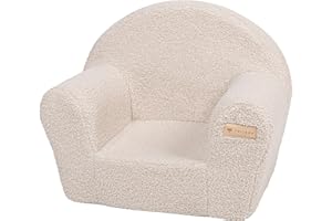 Velinda Poltrona poltroncina Morbida Gioco Giochi Bambini Bimbi cameretta stanzetta in bouclè (Colore: Cappuccino)