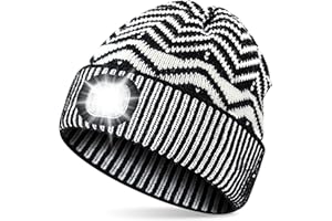 Quanquer Gorro con Luz LED, Unisex con luz LED Recargable por USB, LED Impermeable Luz Invierno Cálido Faros,LED Luminoso Sombrero para hombres y mujeres sombrero de linterna mejorado