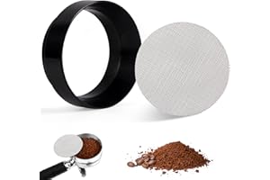 MEGAVOW Anillo de Embudo & Pantalla de Disco 58mm, Magnético Embudo Dosificador de Aluminio y Filtro de Café de Acero Inoxidable 1,7mm 150μm, Espresso Accesorios para Barista