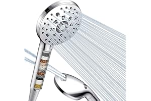Digiroot Duschkopf mit Filter, 15 Filtration, Duschbrause mit Schlauch 1,5M, Hochdruck Handbrause Regendusche mit 7 Strahlarten, Sparduschkopf für Entfernen vom harten Wasser, Rest-Chlor, Schwermetall