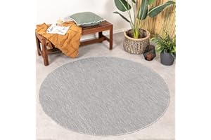 ‎FRAAI | HOME & LIVING FRAAI | Home & Living In- & Outdoor Teppich Rund - Costa Dunkelgrau - Wetterfest - Polypropylen - Flachgewebe - Balkon, Garten/Terrasse - Terrasse - Rug