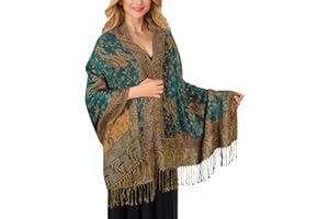 Lamca Women Pashmina Shawls and Wraps Scarf Soft Silky Reversible Paisley Scarves Shawl for Women UK