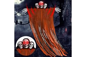 ZZXLOPEZ Halloween Deko Gruselig, Halloween Deko Geist 100 x 80 cm, Halloween Deko Gruselig Hexe Skelett mit Licht und Sound, Halloween Geist zum Aufhängen Halloween Dekoration Party Garten Spukhaus