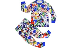 TONGQUD Rainbow Friends Boys Pajamas Kids 2pcs/set Pjs Child Home Pants Set Little Kids Long Sleeve Sleepwear Game Pyjamas