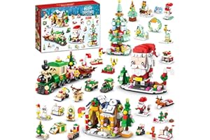 YEAHBOOM Calendario Adviento con 24 Regalos,Niños Calendario Adviento de Navidad,Incl. Papá Noel, árboles de Navidad, trenes,Regalo de Cuenta Atrás de Navidad para Niños y Niñas
