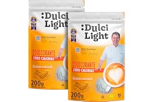DULCI LIGHT DULCE Y FAVORABLE Dulcilight Edulcorante Sucralosa Zero Doypack 400 gr |Sabor Natural | 400 gr = 4kg Azúcar |Granulado con Fibra Vegetal | keto | No OMG | edulcorante a Granel