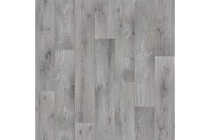 247Floors Forli Wood Plank Effect Vinyl Flooring 2.3mm Realistic Foam Backed Slip Resistant Lino (3m x 4m / 9ft 10" x 13ft 1", Light Grey Planks)