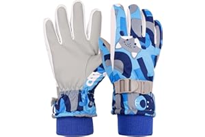 GUKASXI Rękawice narciarskie dla dzieci, wodoodporne i wiatroszczelne, zimowe rękawiczki z polaru, rękawiczki rowerowe dla chłopców i dziewczynek, do sportów zimowych, jazdy na nartach, snowboardzie, jazdy