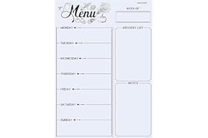 VANTASII Magnetic Refrigerator Whiteboard,Weekly Menu, Meal Planner, Grocery Shopping List, Dry Erase Board, for Kitchen Fridge with 8 Color Magnetic Markers (16inchx12inch)