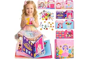 Gleamkid Busy Board,Princess Busy Book for Toddlers 2 Year Old,Montessori Busy Board for Toddlers 2-4,Travel Toy for Plane Car, Gift for Boys Girls