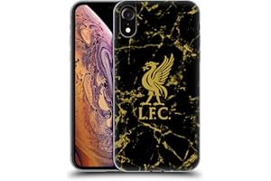 Head Case Designs Officially Licensed Liverpool Football Club Black & Gold Marble Crest & Liverbird Patterns 1 Gel Case [Military Grade Protection] Compatible With Apple iPhone XR