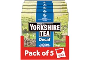 Yorkshire Tea Decaf, 5 Boxes of 80 Tea Bags (Total 400 Bags)