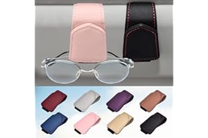 Modazon Brillenhalter für Auto, Sonnenbrillenhalter Auto, Magnetischer Leder-Sonnenbrillenclip für Autovisier, Autozubehör für Damen und Herren Innenraum, Visier Sonnenbrillenhalter Clip