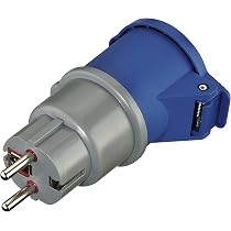 Prolunga In Gomma Con Avvolgicavo 25 M Electraline - Spina CEE 3 Poli, 2 Prese (industriale+Schuko). IP44, Per Camper, Cantieri, Esterno