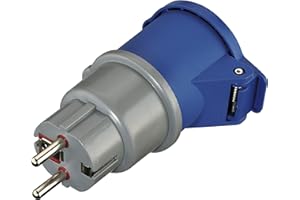 Electraline 80861 Adaptateur pour Caravanne, Prise Schuko, Socket CEE 16A