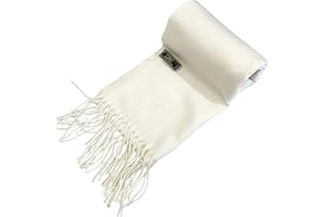 CJ Apparel Écharpe tricotée pour homme - Couleur unie - Ecru - Taille Unique