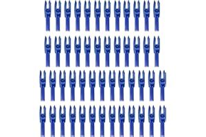 PATIKIL Encoches de Flèche d'Archerie 4,2 mm 0,165", 50 Pièces Insert Clear Arrow Nock Replacement pour Flèches de Chasse Arc Composé Arc Recurve, Bleu