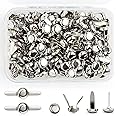 200 Pcs Split Pins, Paper Fasteners Metal Mini Brads, 8mm x 12mm Round Scrapbooking Brads Split Pins with Storage Box for Paper Craft DIY Stamping Scrapbooking (Silver)