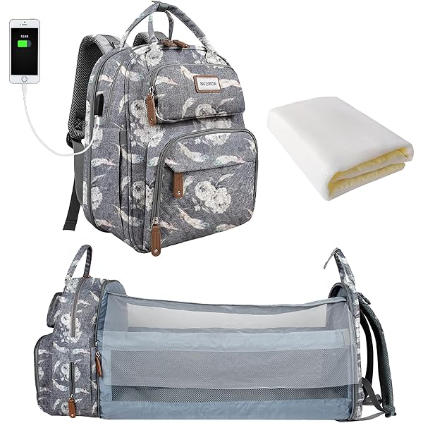 Zaino Fasciatoio Iniuniu - Borsa Per Pannolini Lavabile Con Portaciuccio E Taschene - Foto 5