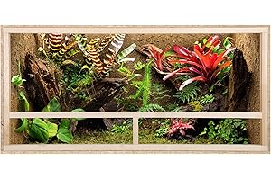 ECOZONE Terrarium en bois avec aération latérale 120 x 50 x 50 cm – Terrarium en bois en panneaux OSB – pour serpents, reptiles et amphibiens