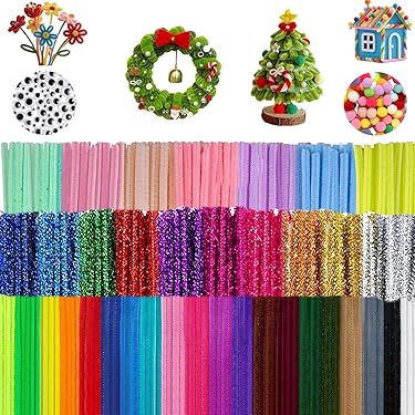 Flauschige Chenille-Stiele Von Carykon - 100 Bunte Pfeifenreiniger Für Kreative Bastelprojekte