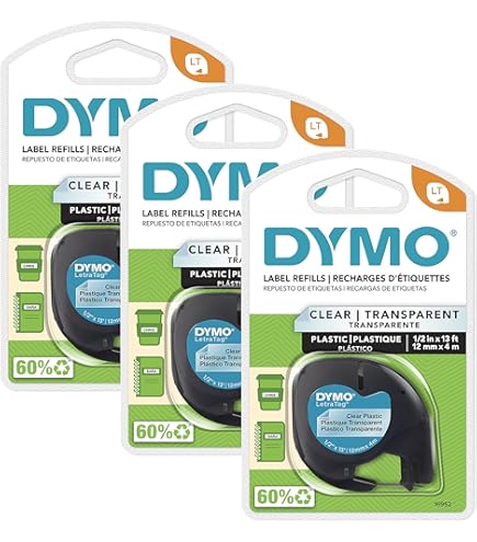Compatible Dymo 91200 LetraTag 12mm Black On White Paper Labelling Tape (S0721510