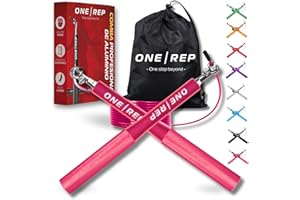 ONE REP Comba Crossfit Profesional de Aluminio - Speed Jumping Rope - Jump Combas Fitness con Rodamientos y Mango Antideslizante, Jump Rope, Cuerda Saltar, Jumping Boxeo. Para Mujer, Hombre