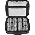 46mm Coin Holders for Collectors, MUODR Coin Storage Case with Lock,100 Pieces Coin Capsule and 11 Size Gasket, Coin Collection Supplies for Dime,Cent,Nickel,Quarter,Silver Dollar,Half Dollar
