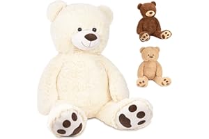 BRUBAKER - Peluche géante XXL - Ours/Nounours - 100 cm - Ultra Douce & Mignonne - Blanc