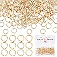 Beebeecraft 1 Box 300Pcs Gold Jump Rings 18K Gold Plated Brass Open Jump Rings 5mm for Jewellery Making Necklace Keychains Yellow Connector