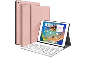JUQITECH iPad 10.2 Keyboard Case for iPad 9th Generation (2021)/8th Gen (2020)/7th Gen (2019), Smart Tablet Cover Case with Magnetically Detachable Wireless Keyboard for iPad 10.2 Inch Pencil Holder