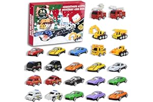 RILL Advent Calendar 2023 kids, 24 Days Christmas Countdown calendar with Pull-Back Alloy Cars Vehicles& 1 Matt, Surprise Christmas Car Toys Advent Calendars for Boys, Toddler