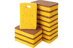GRBAIN 12 Stück Spülschwamm Naturschwamm Gemacht aus Kokosfasern und Sisal Schwamm Biologisch Abbaubar Dauerhaft Schmutzradierer Schwamm Wiederverwendbar Küchenschwamm Nachhaltige Produkte-A